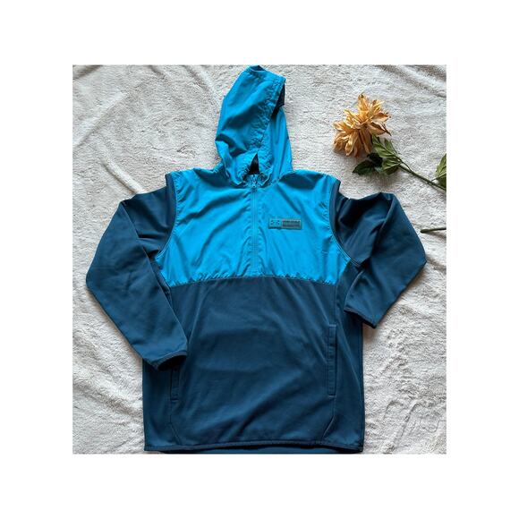 Under Armour Green/Blue 1/4 Zip Pullover Loose Size Medium - Picture 1 of 8